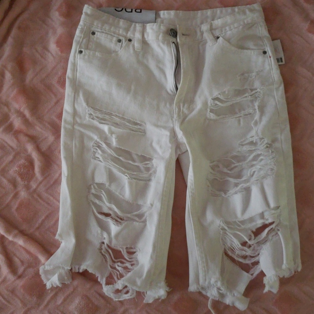 White distressed  shorts